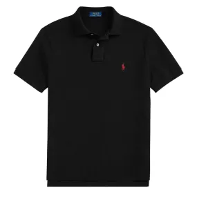 Polo Ralph Lauren Custom Slim Fit Mesh Polo Shirt Black