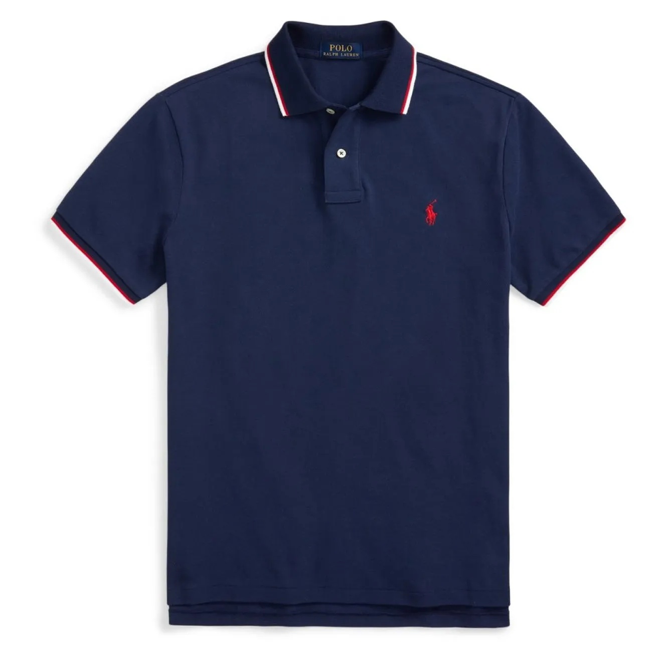 Polo Ralph Lauren Custom Slim Fit Mesh Tipped Polo Newport Navy