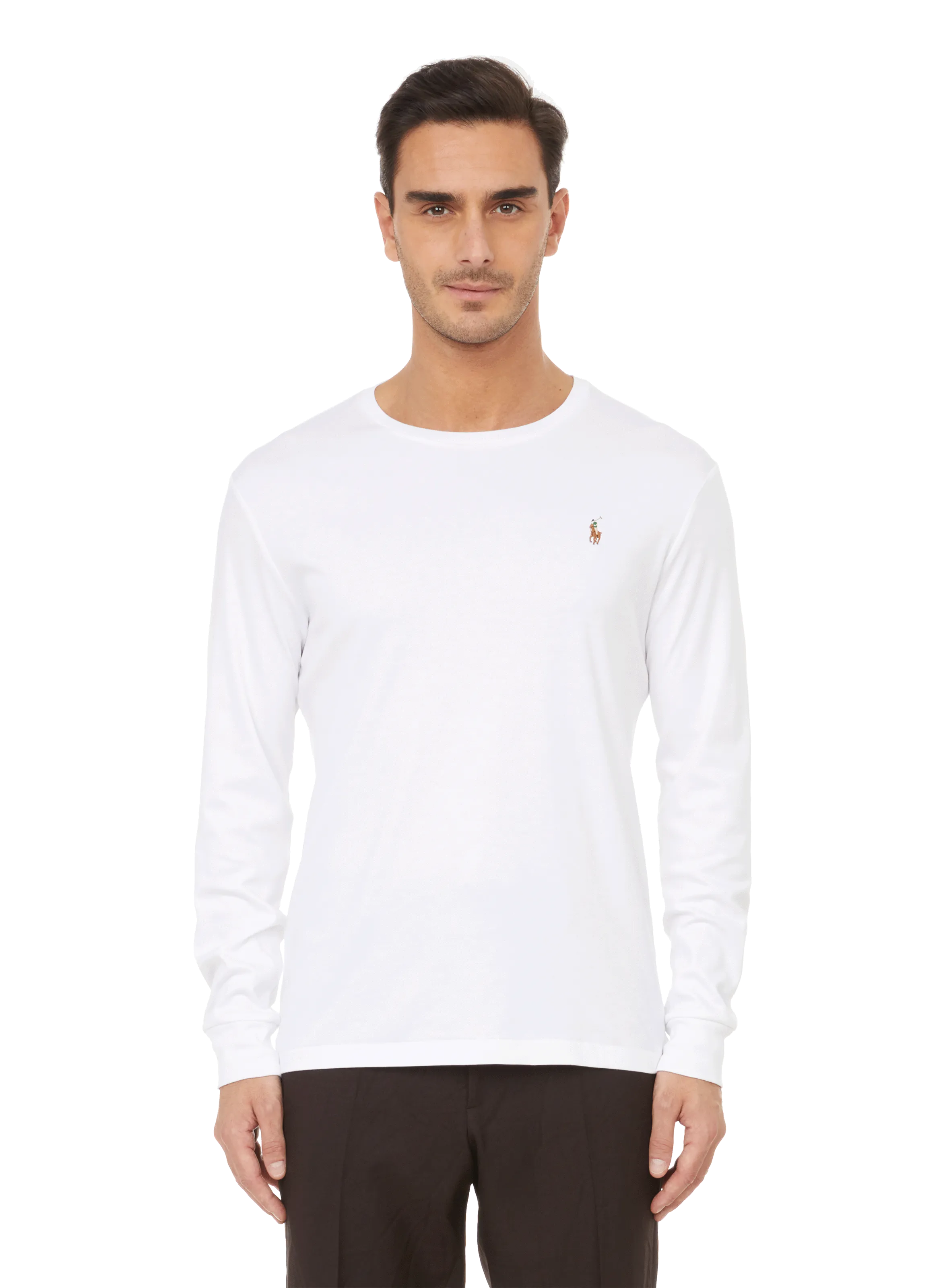 Polo ralph lauren  Polo Player long-sleeved cotton T-shirt - White