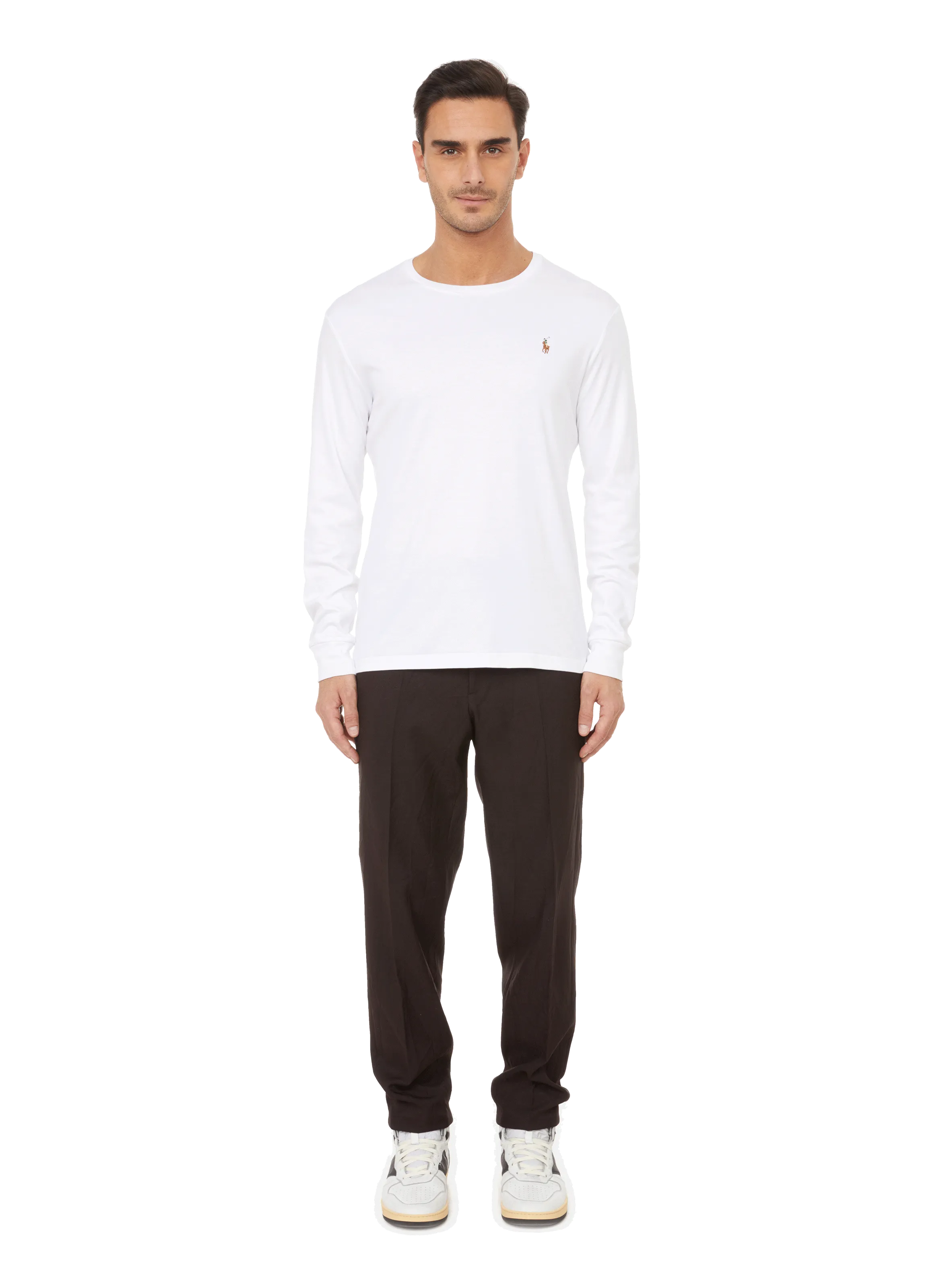 Polo ralph lauren  Polo Player long-sleeved cotton T-shirt - White