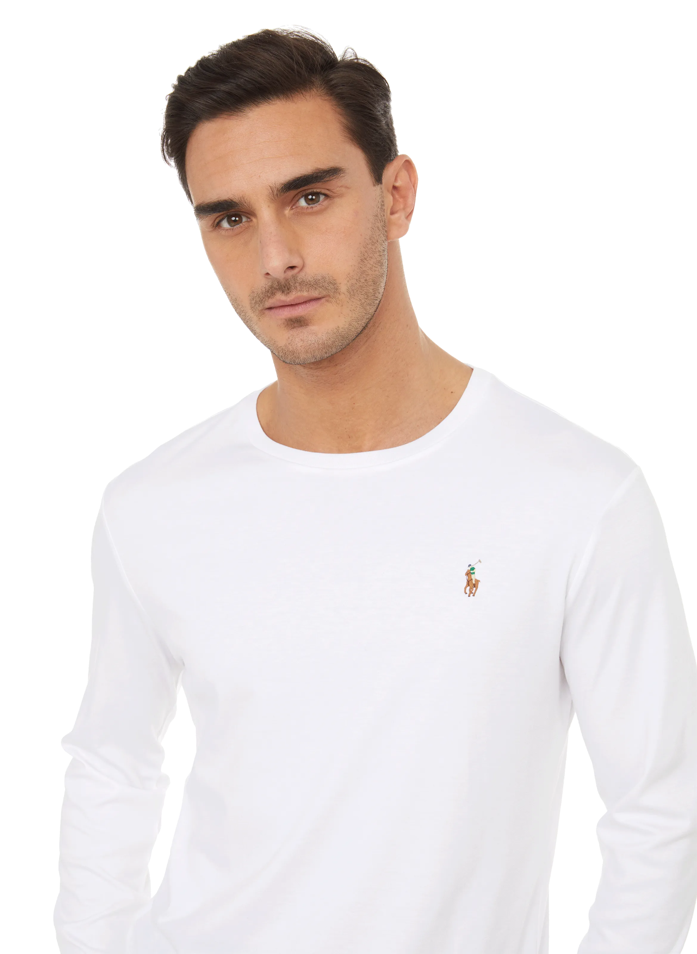 Polo ralph lauren  Polo Player long-sleeved cotton T-shirt - White