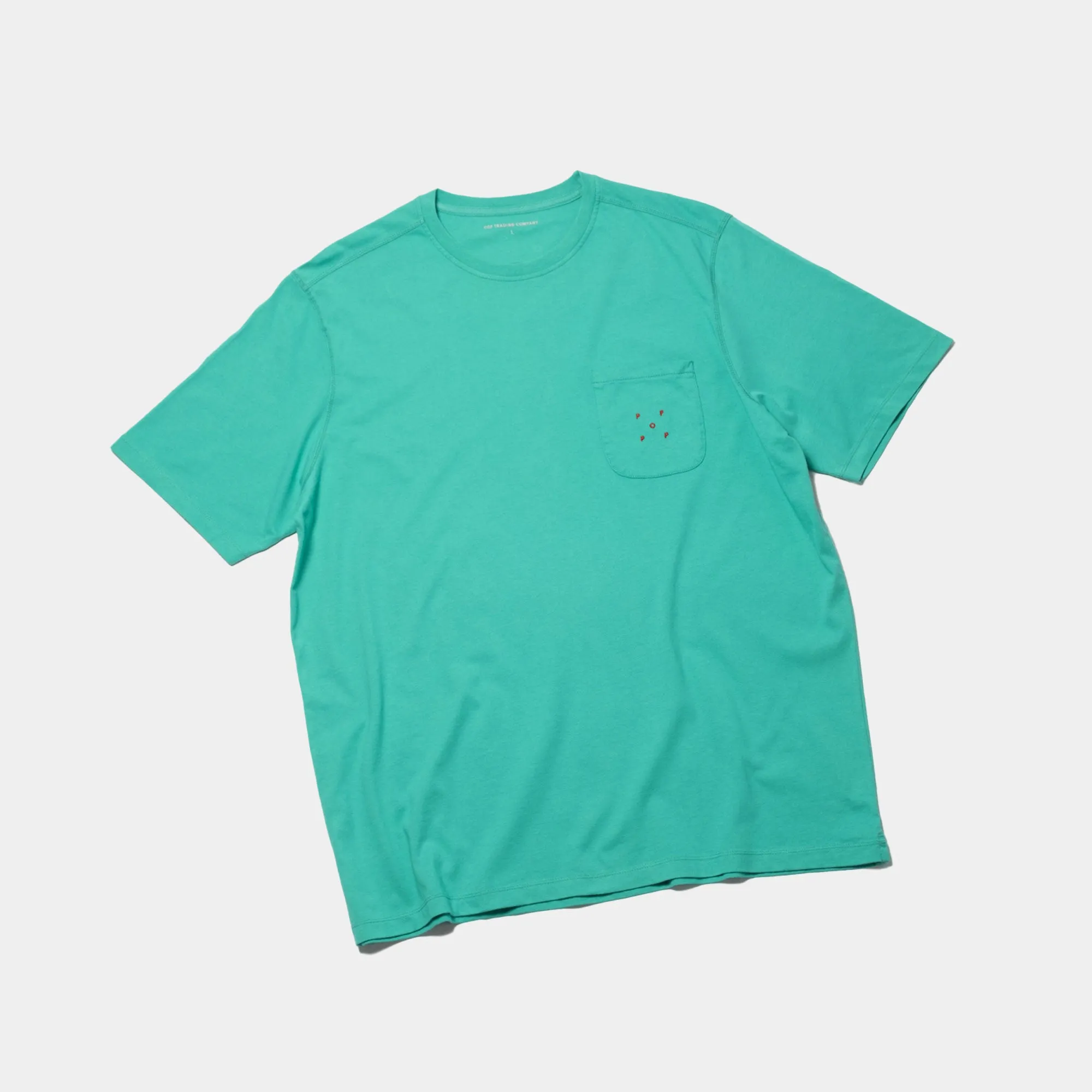 Pop Trading Company Pocket T-Shirt - Peacock Green/Rio Red