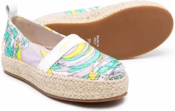 PUCCI Junior swirl print espadrilles Purple