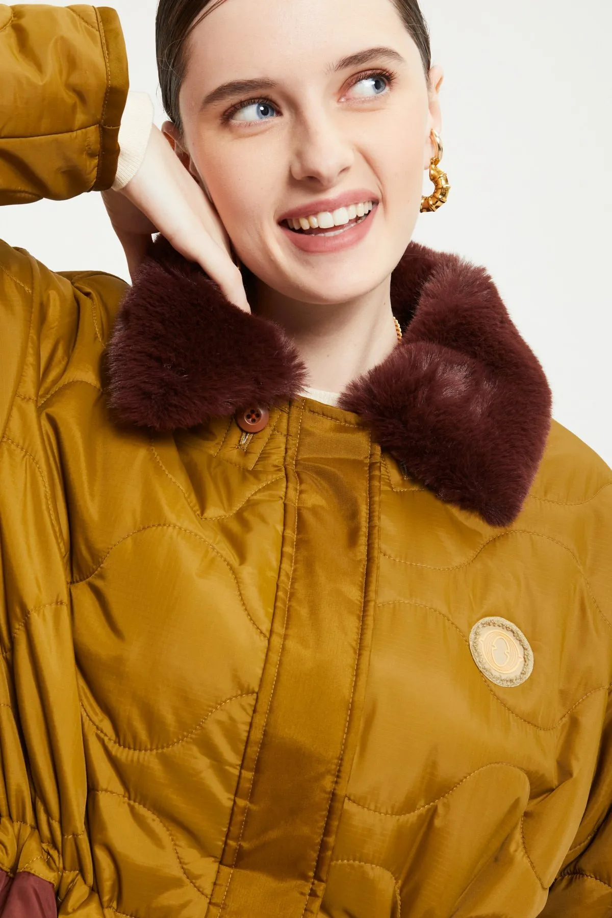 Puffer long jacket with hood