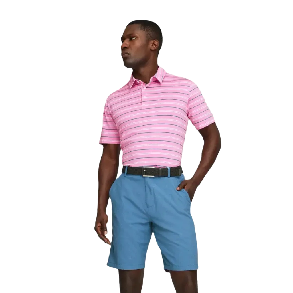 MATTR Striper Golf Polo - Pink