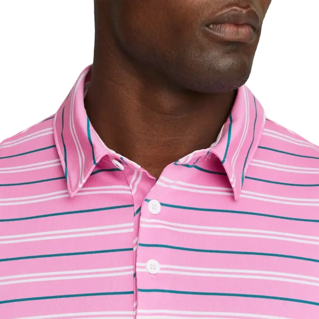 MATTR Striper Golf Polo - Pink