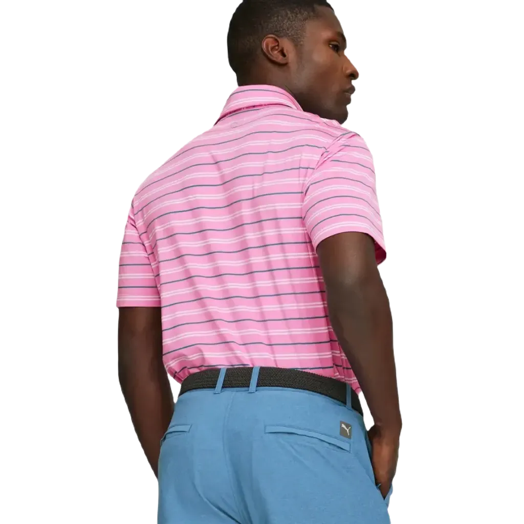 MATTR Striper Golf Polo - Pink