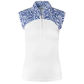 Indigo Jungle Sleeveless Polo for Women Golfers