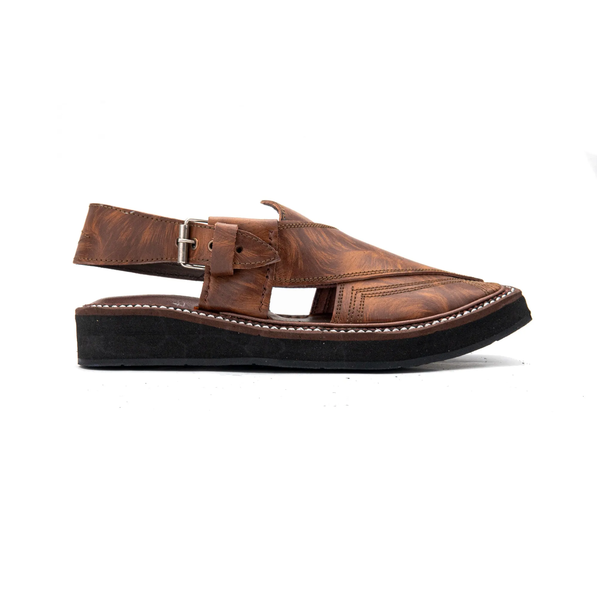 Pure Leather Peshawari Chappal Kaptaan - High Quality Handcrafted Sandal