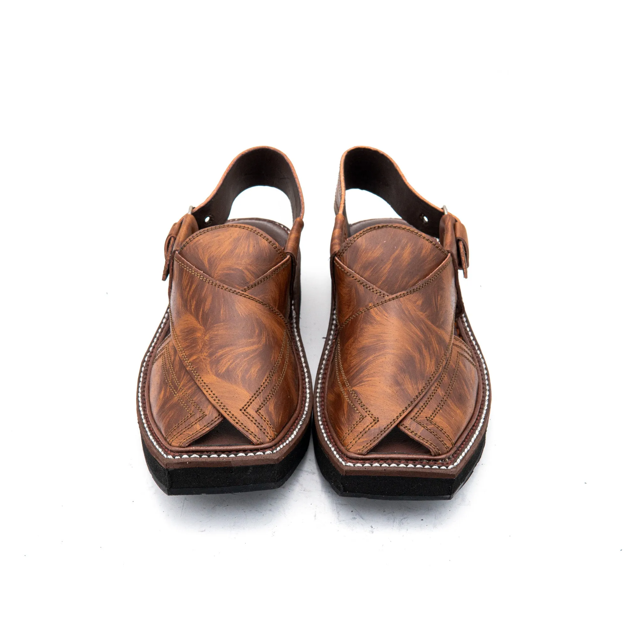 Pure Leather Peshawari Chappal Kaptaan - High Quality Handcrafted Sandal