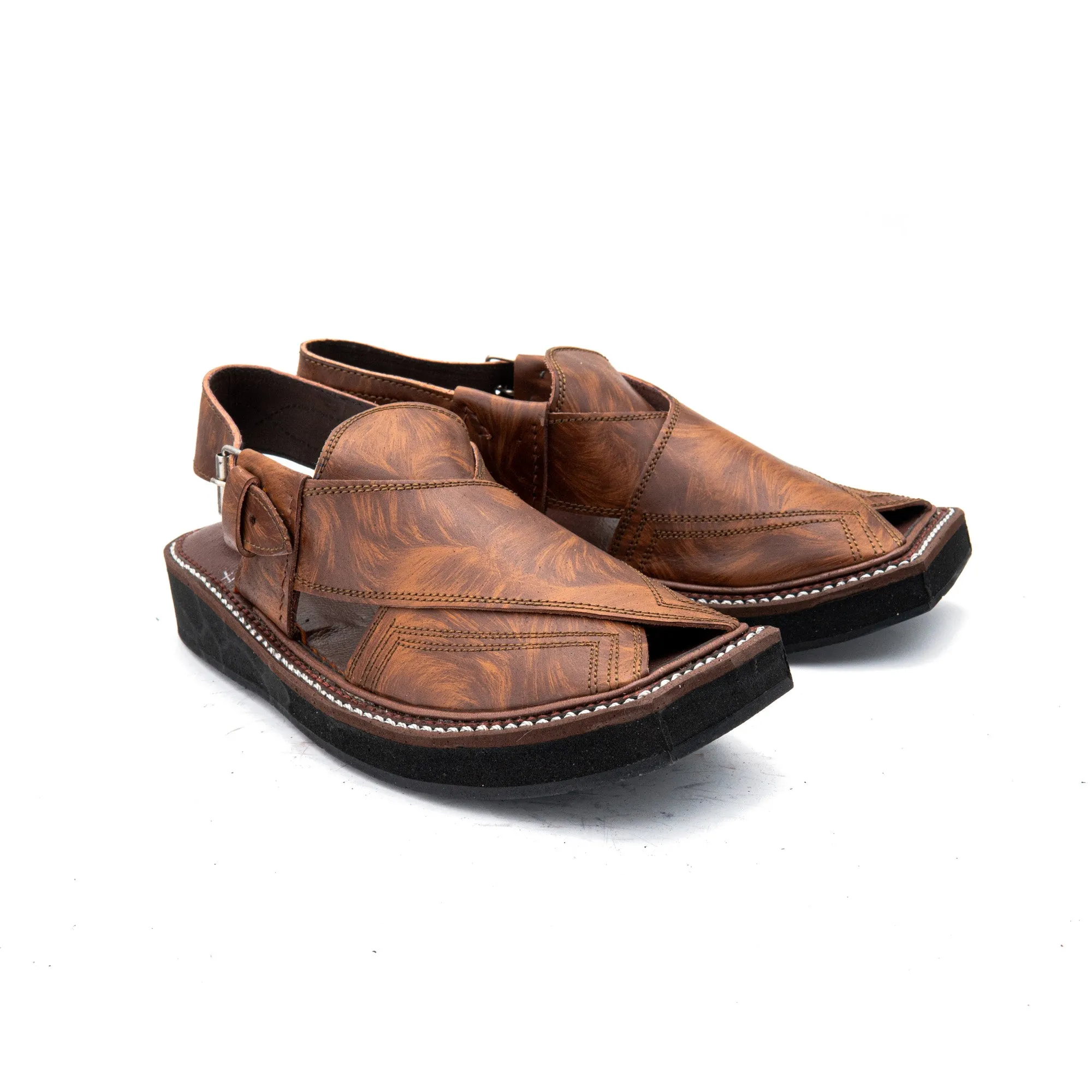 Pure Leather Peshawari Chappal Kaptaan - High Quality Handcrafted Sandal