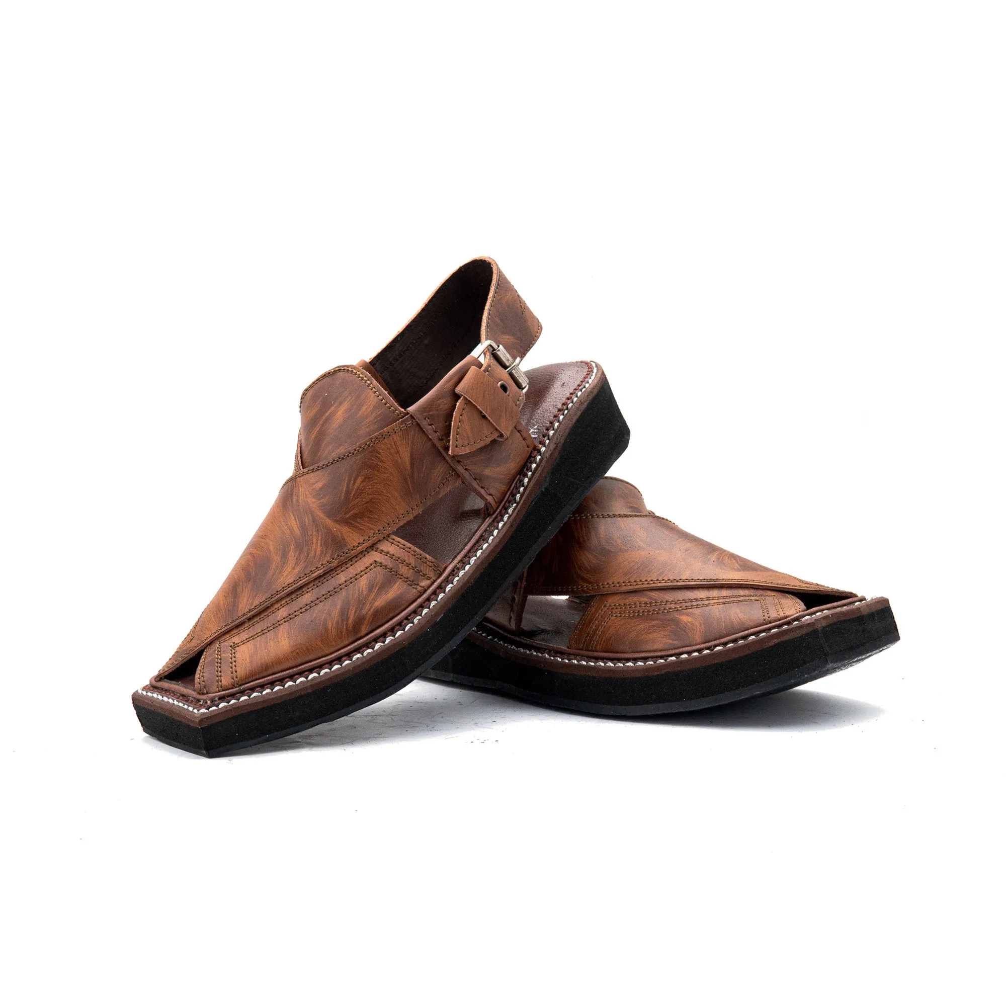 Pure Leather Peshawari Chappal Kaptaan - High Quality Handcrafted Sandal