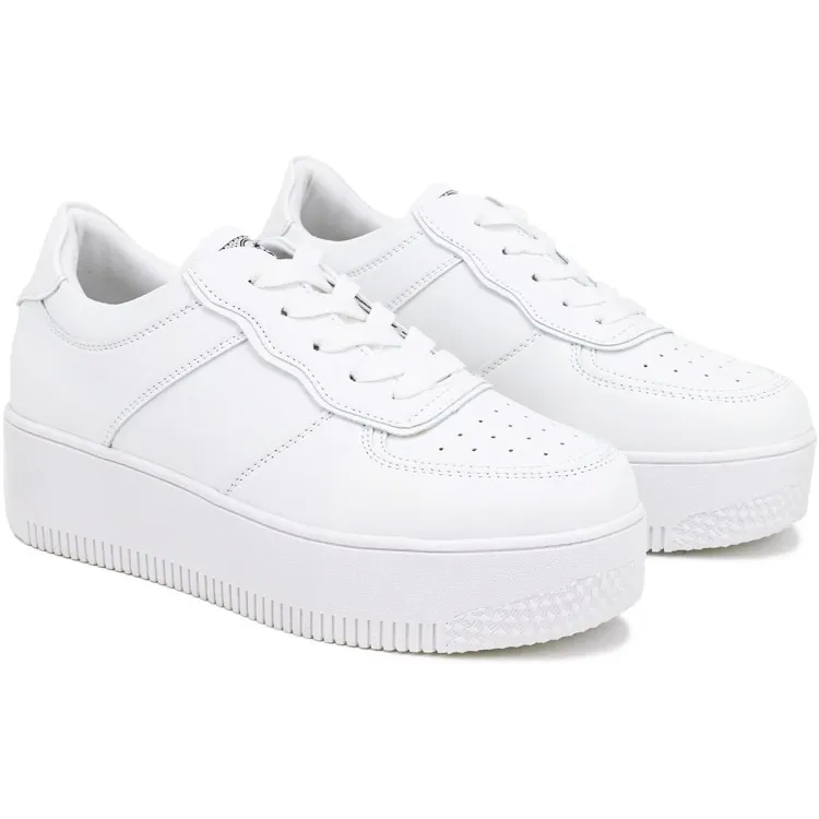 White Platform Sneakers for Women - QUEEN HELENA X2612