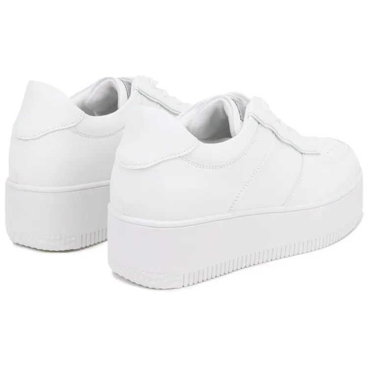 White Platform Sneakers for Women - QUEEN HELENA X2612