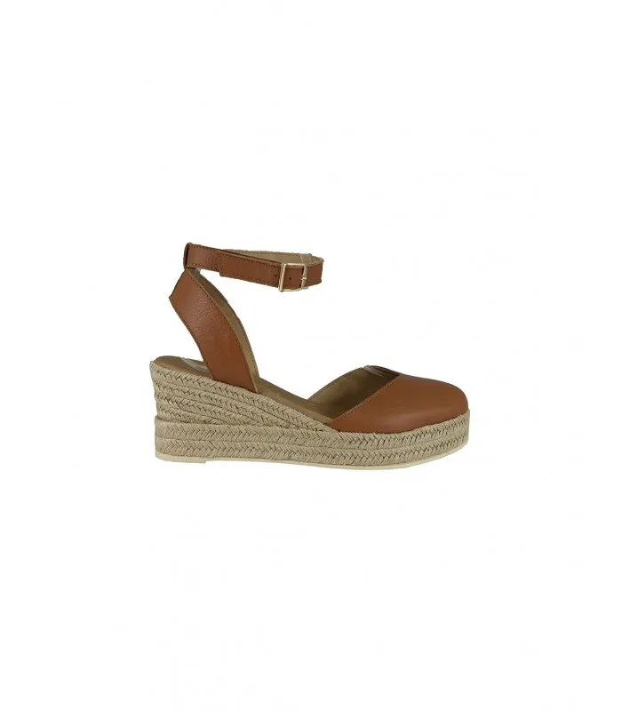 Ragazza Leather Espadrilles- Cognac