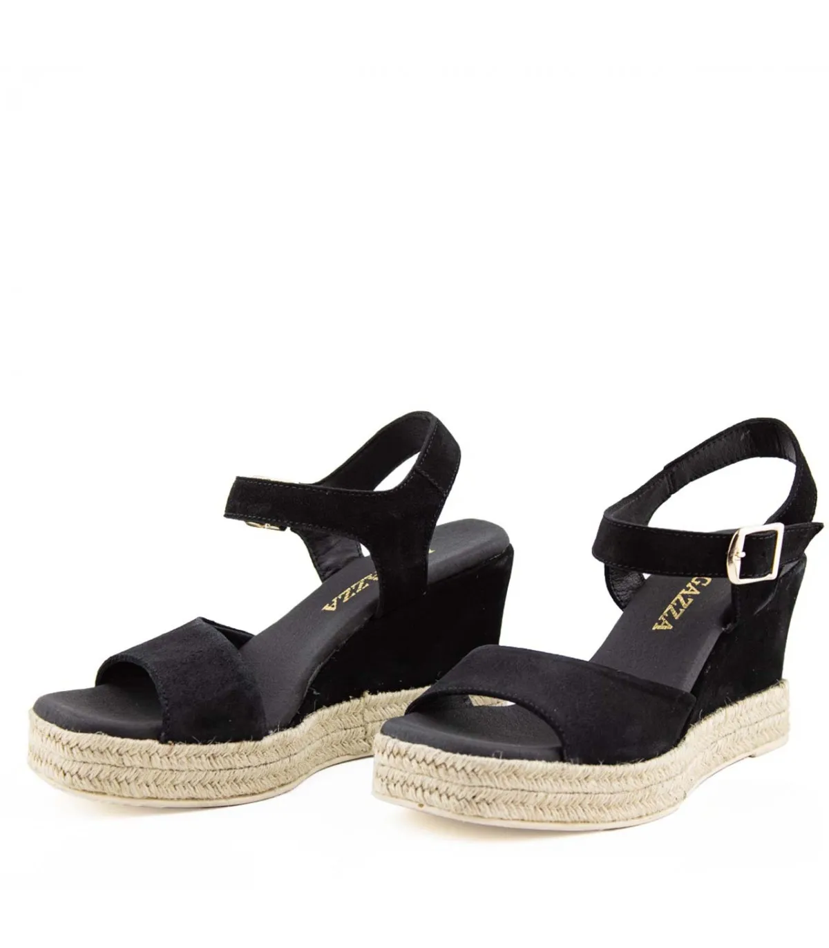 Ragazza Leather Platform Espadrilles- Black