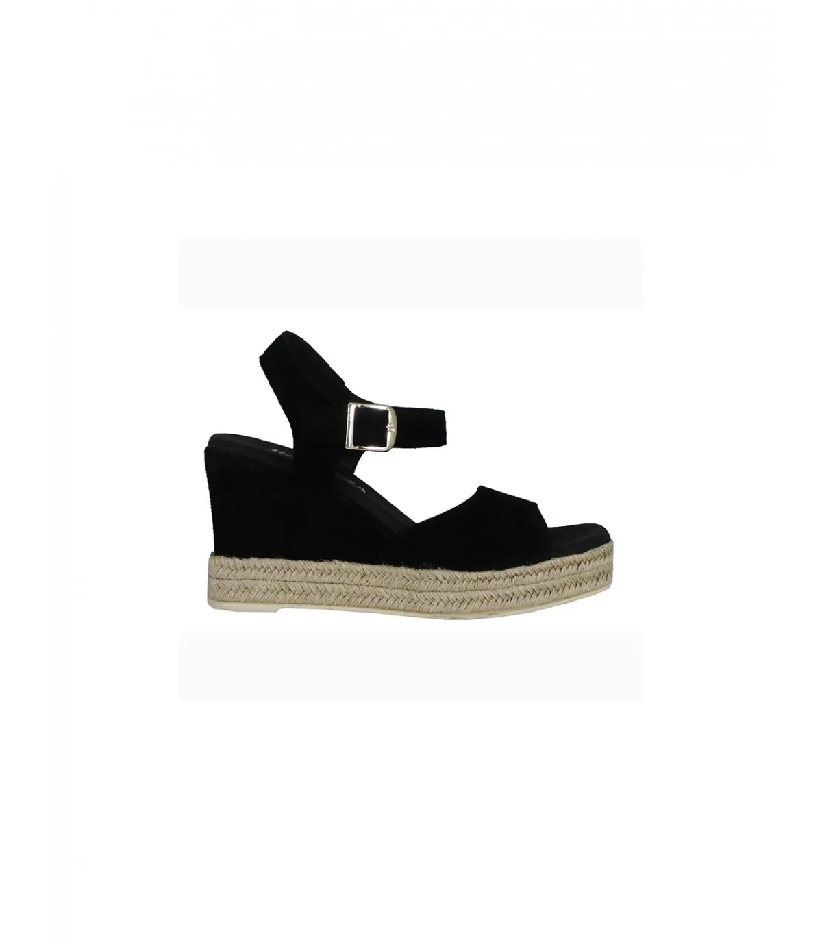 Ragazza Leather Platform Espadrilles- Black