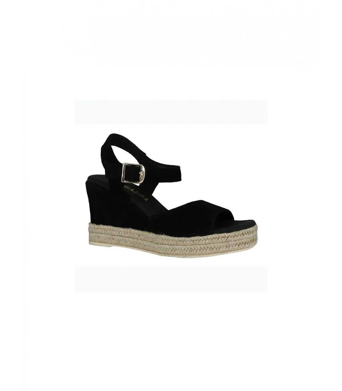 Ragazza Leather Platform Espadrilles- Black