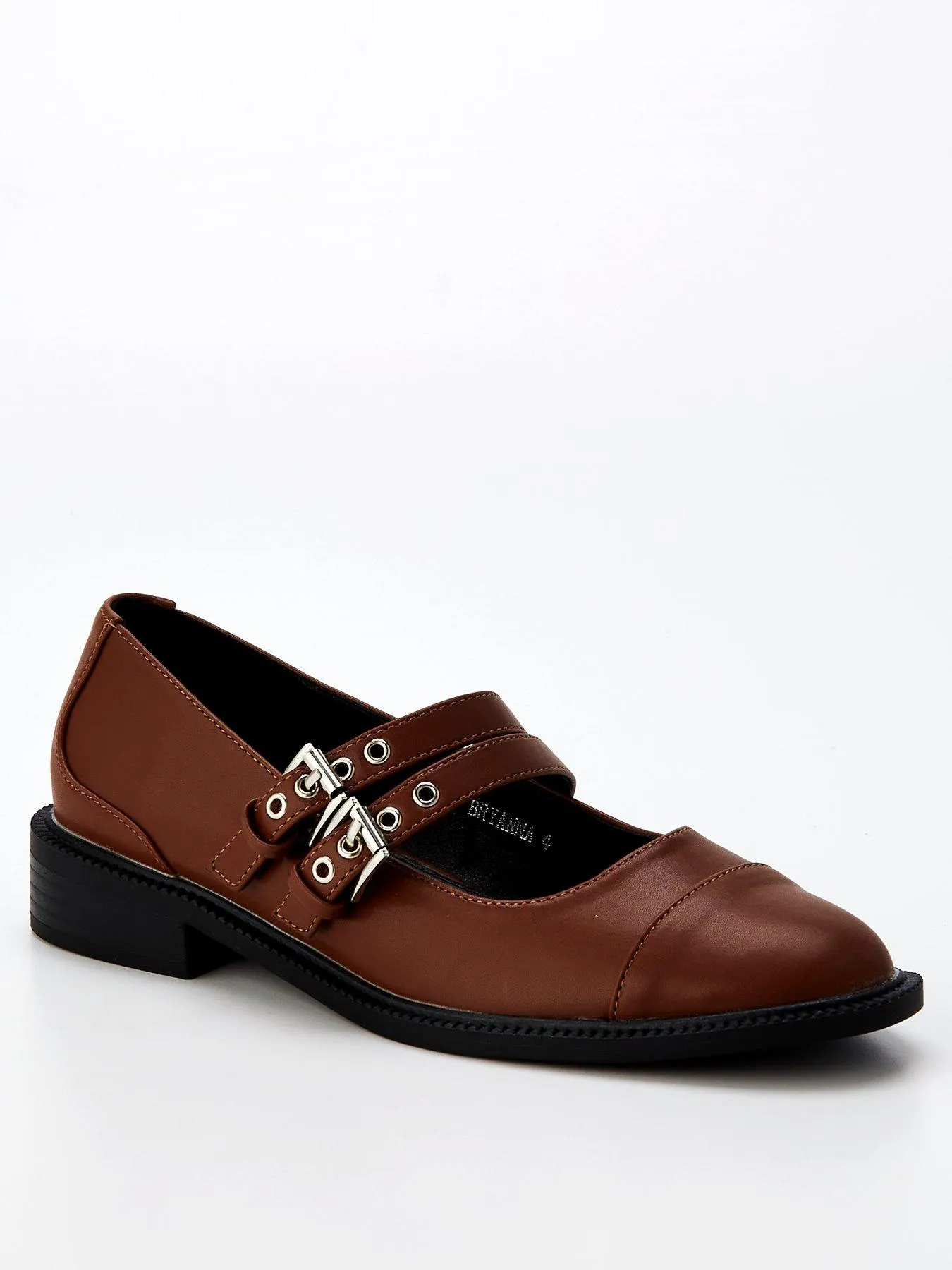 Raid Bryanna Buckle Flat Shoe - Brown