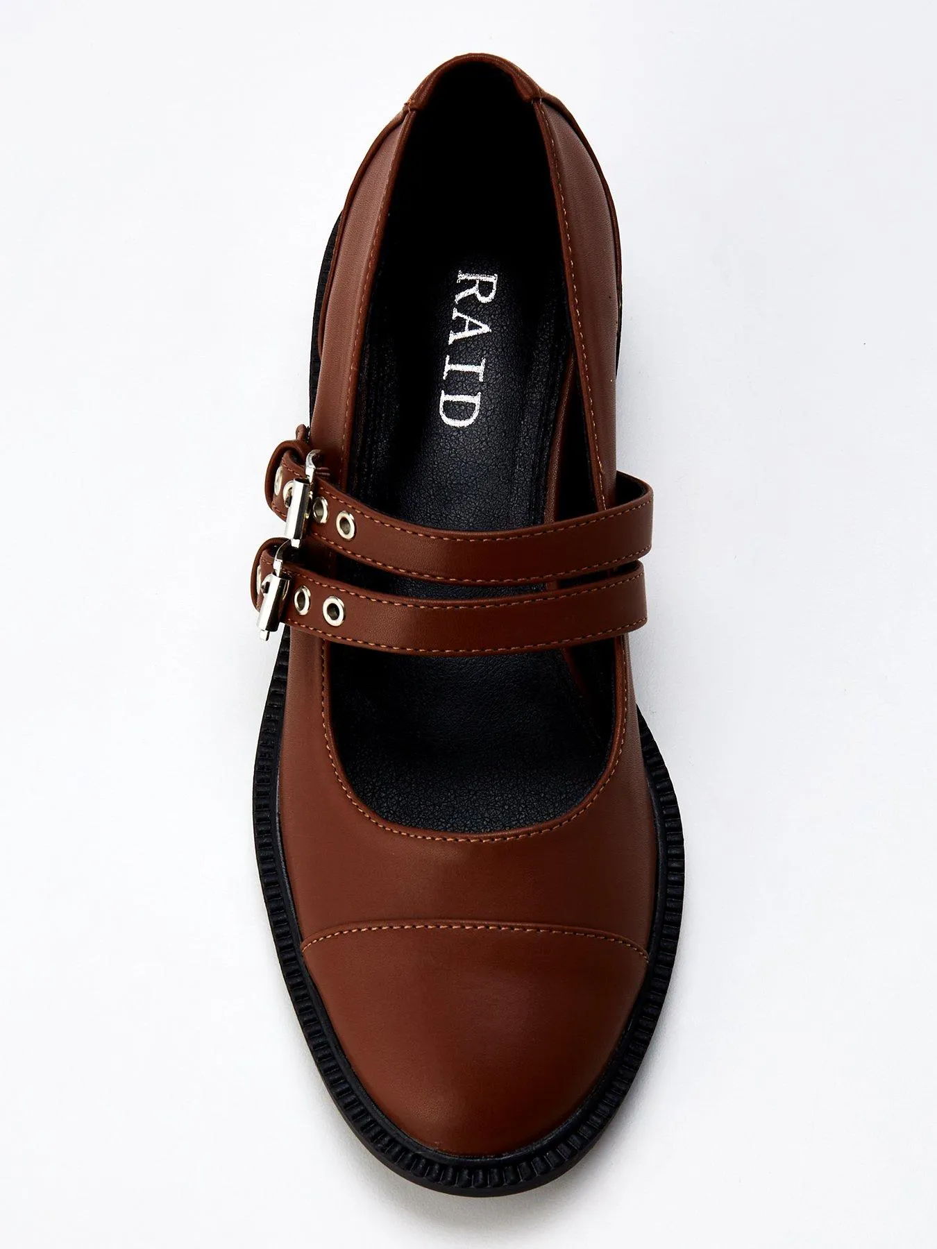 Raid Bryanna Buckle Flat Shoe - Brown