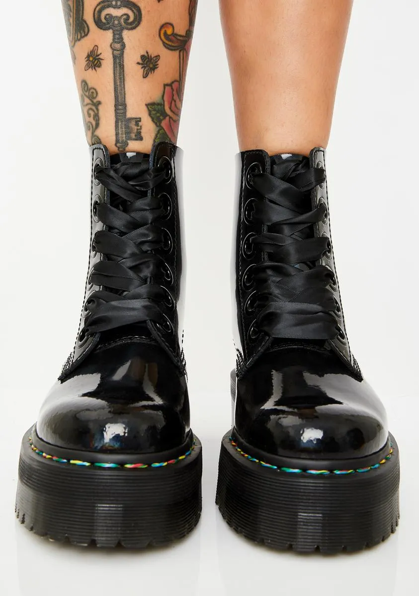 Rainbow Patent Boots