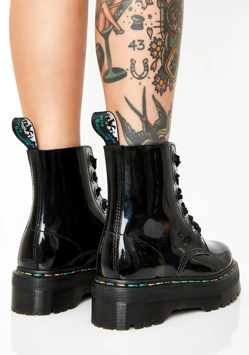 Rainbow Patent Boots