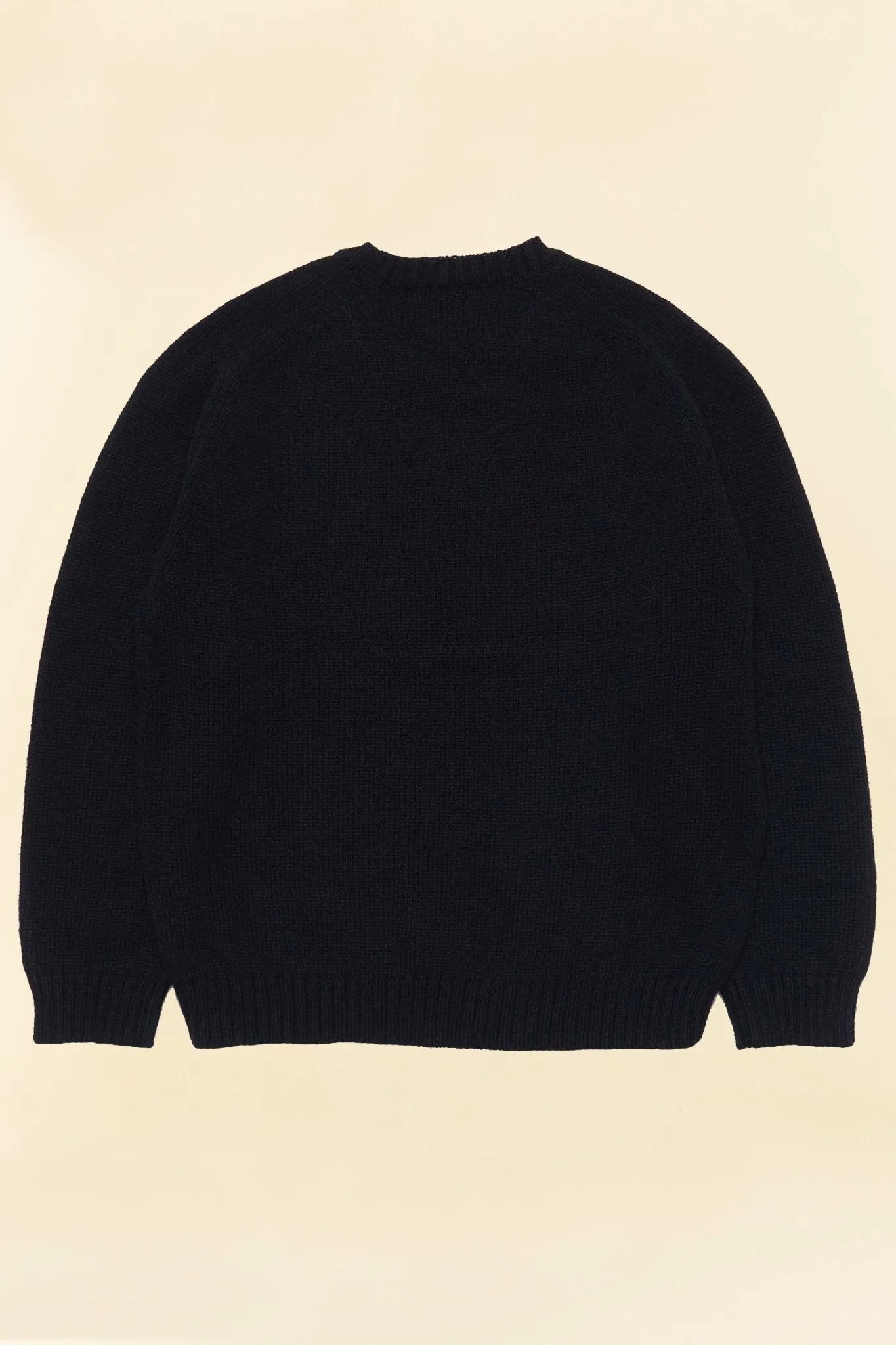 Rats Crew Neck Wool Knit Sweatshirt - Black