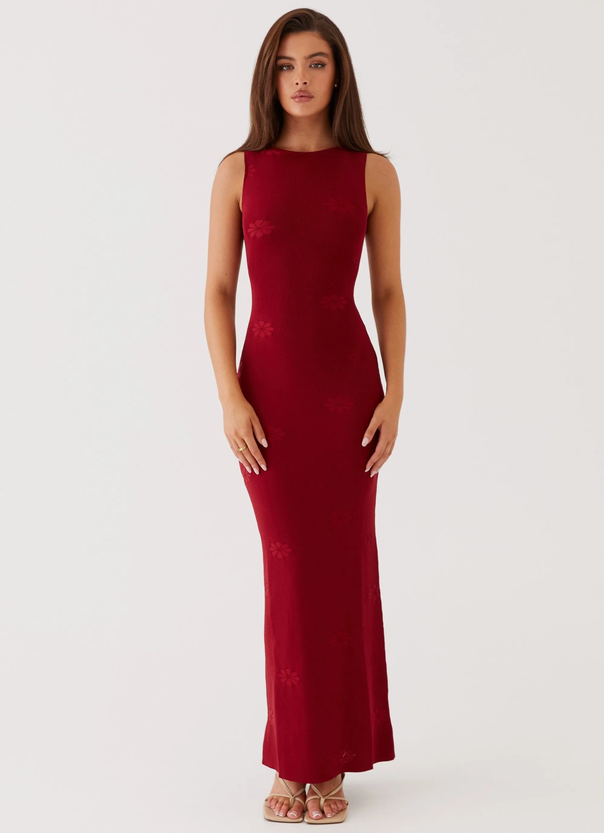 Red Knit Maxi Dress by Peppermayo Exclusive