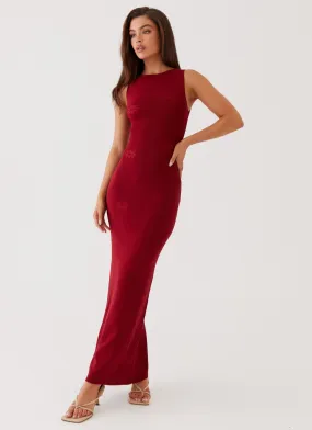 Red Knit Maxi Dress by Peppermayo Exclusive