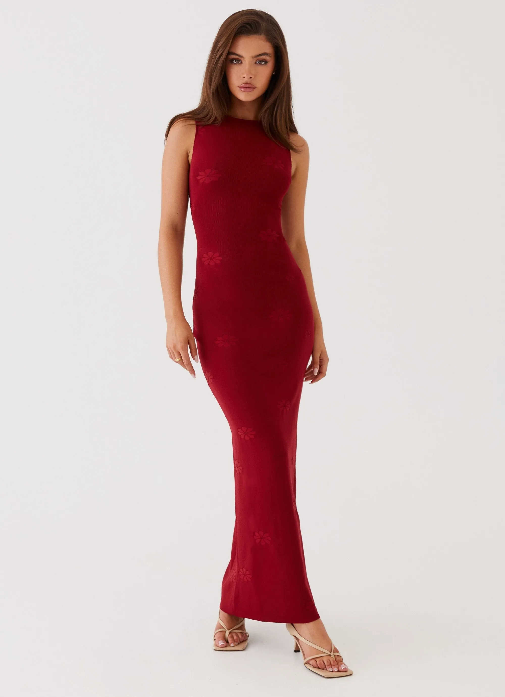 Red Knit Maxi Dress by Peppermayo Exclusive