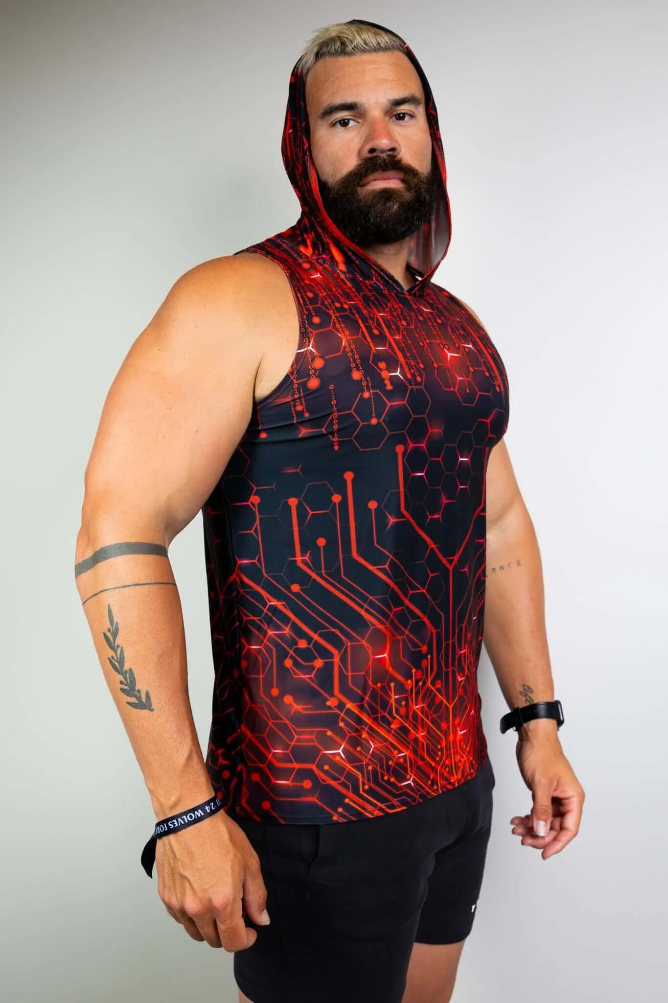 Hooded Red Singularity Tank Top.