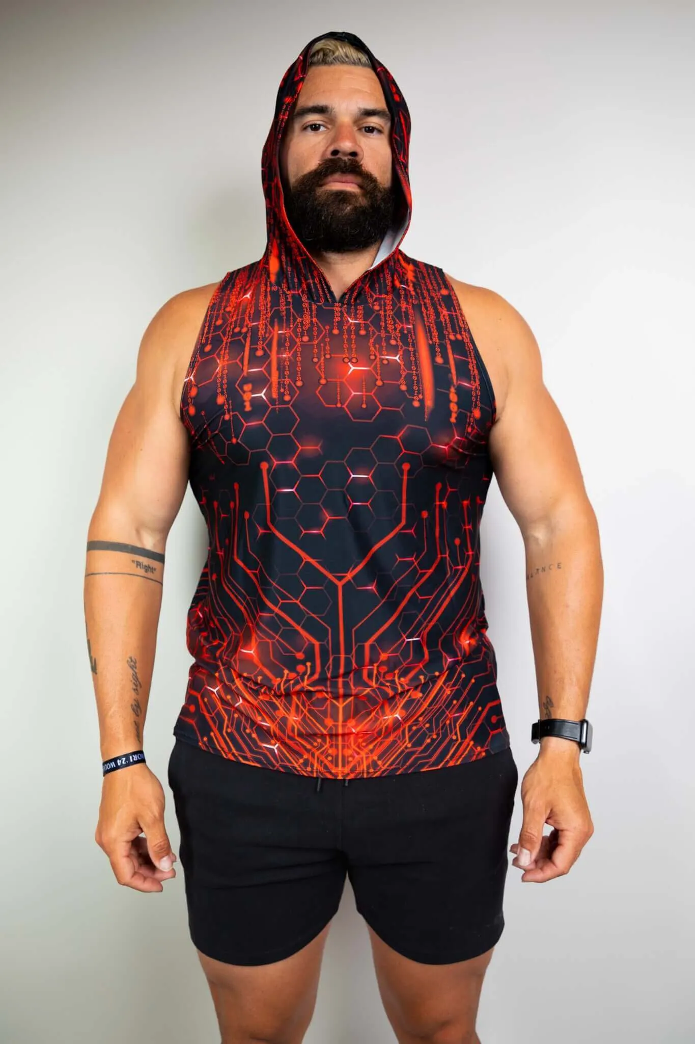 Hooded Red Singularity Tank Top.