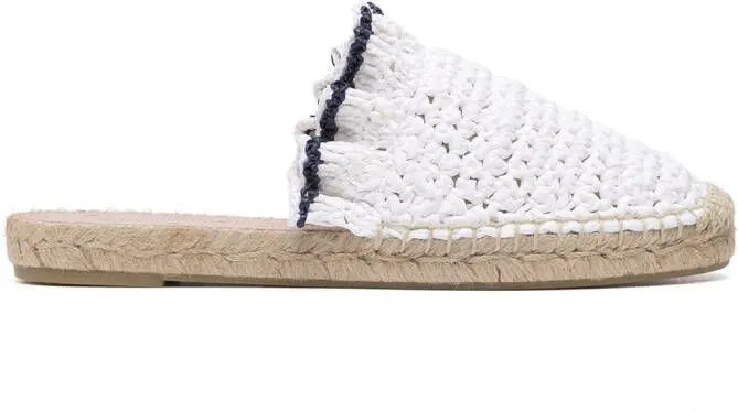 RED(V) ruffle trim woven espadrilles White