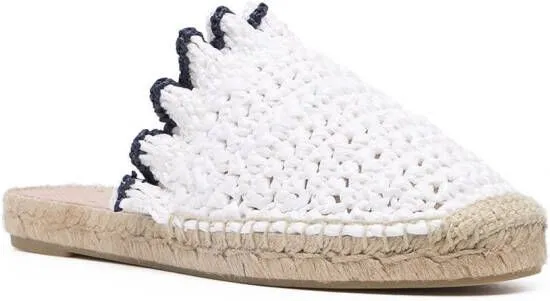 RED(V) ruffle trim woven espadrilles White