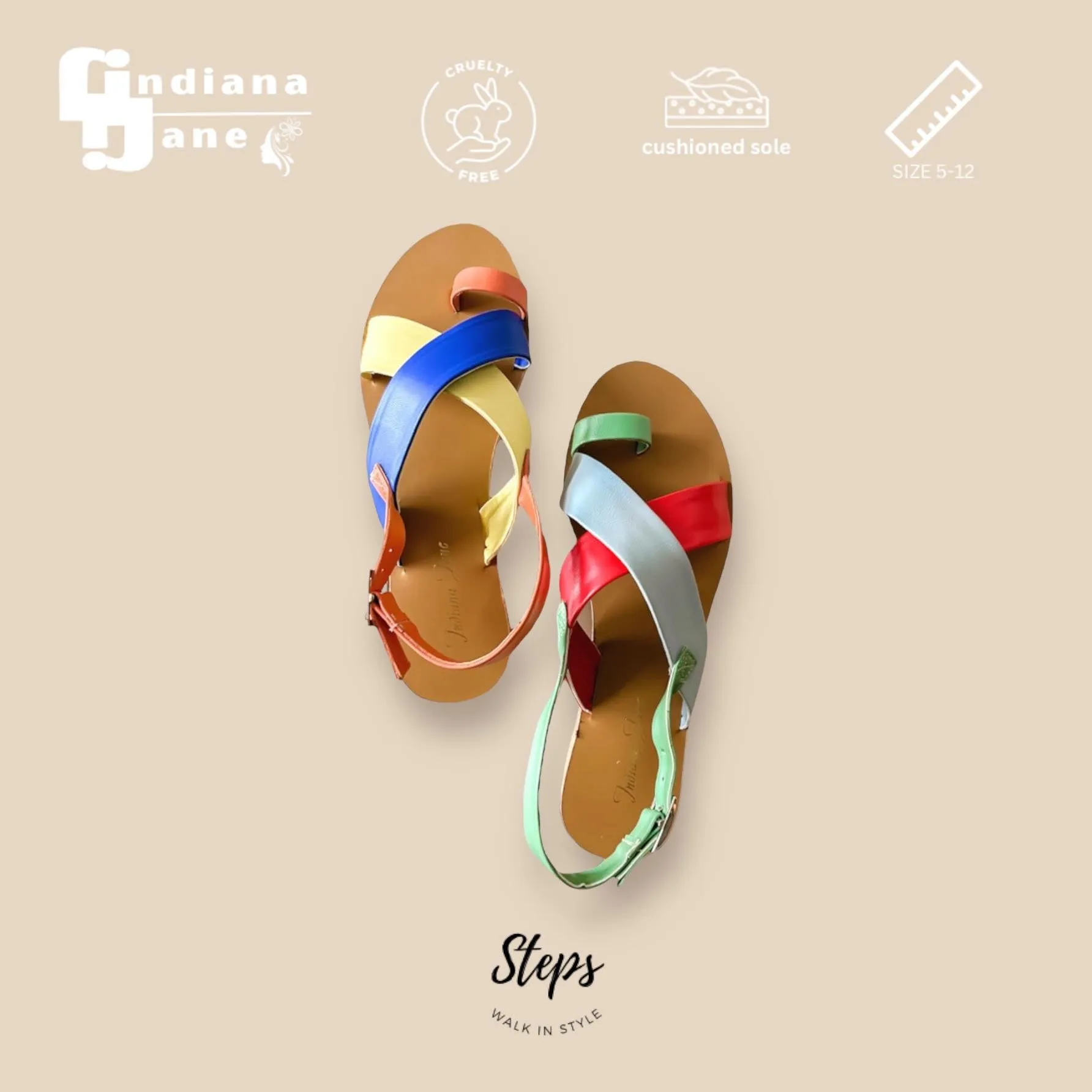 Retro Wide Cross Strap Board Sandals Flats