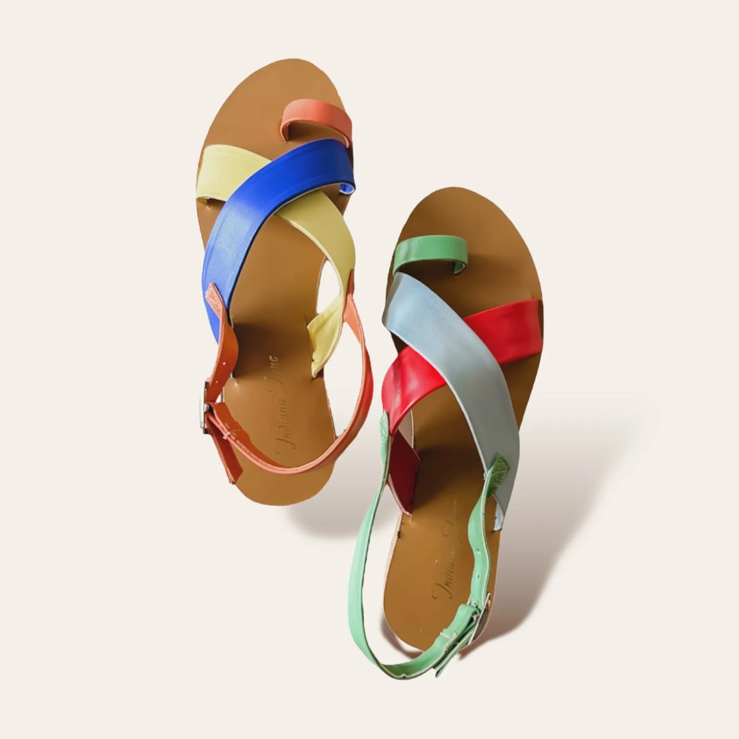 Retro Wide Cross Strap Board Sandals Flats