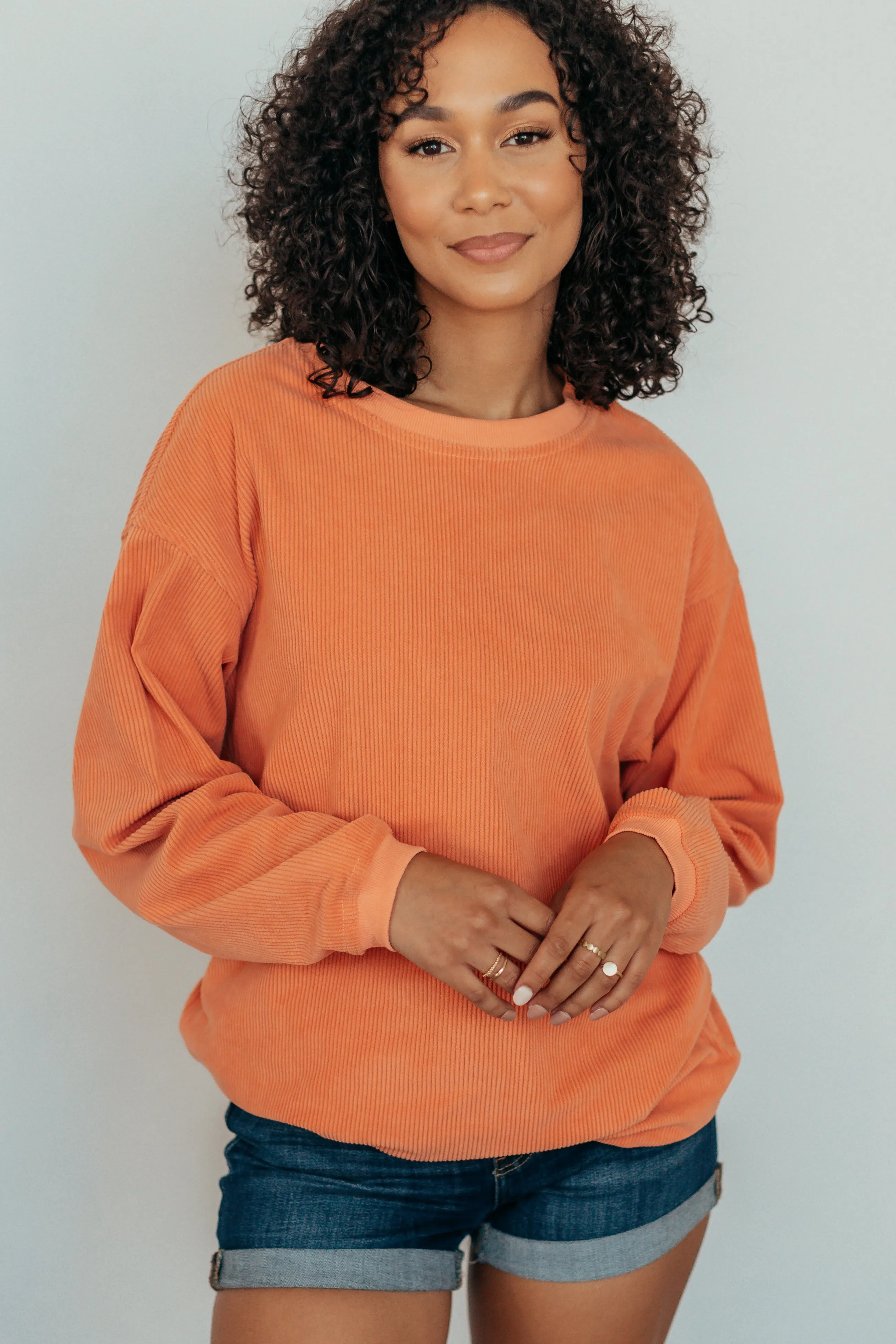 Ribbed Corded Sweatshirt Available in 6 Colors