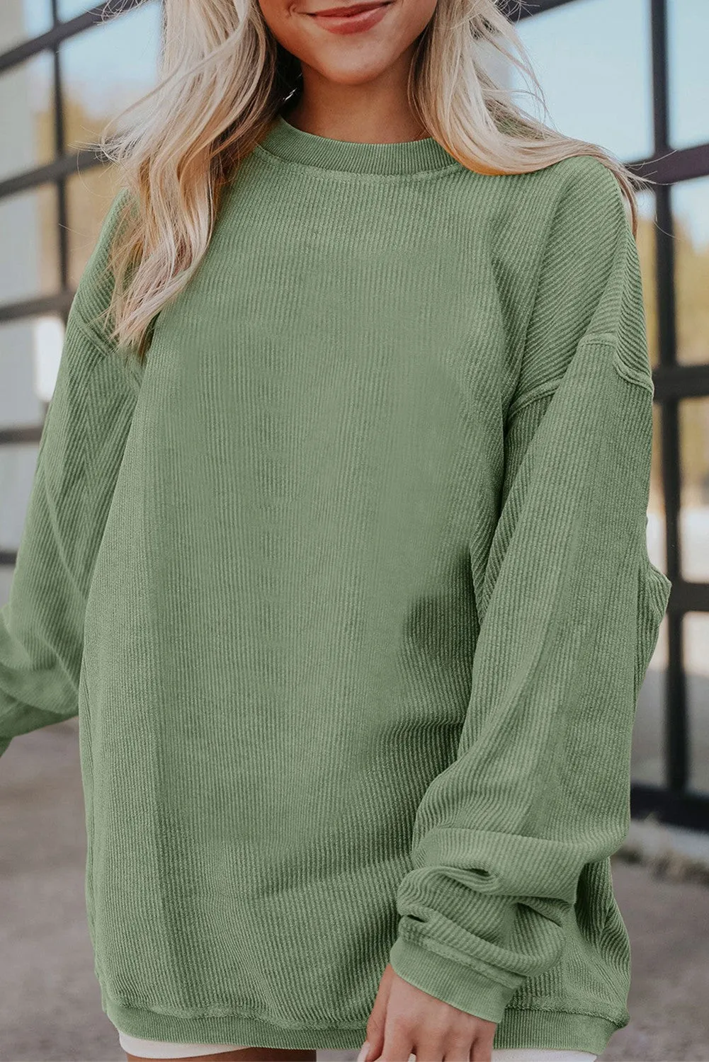 Ribbed Corded Sweatshirt Available in 6 Colors