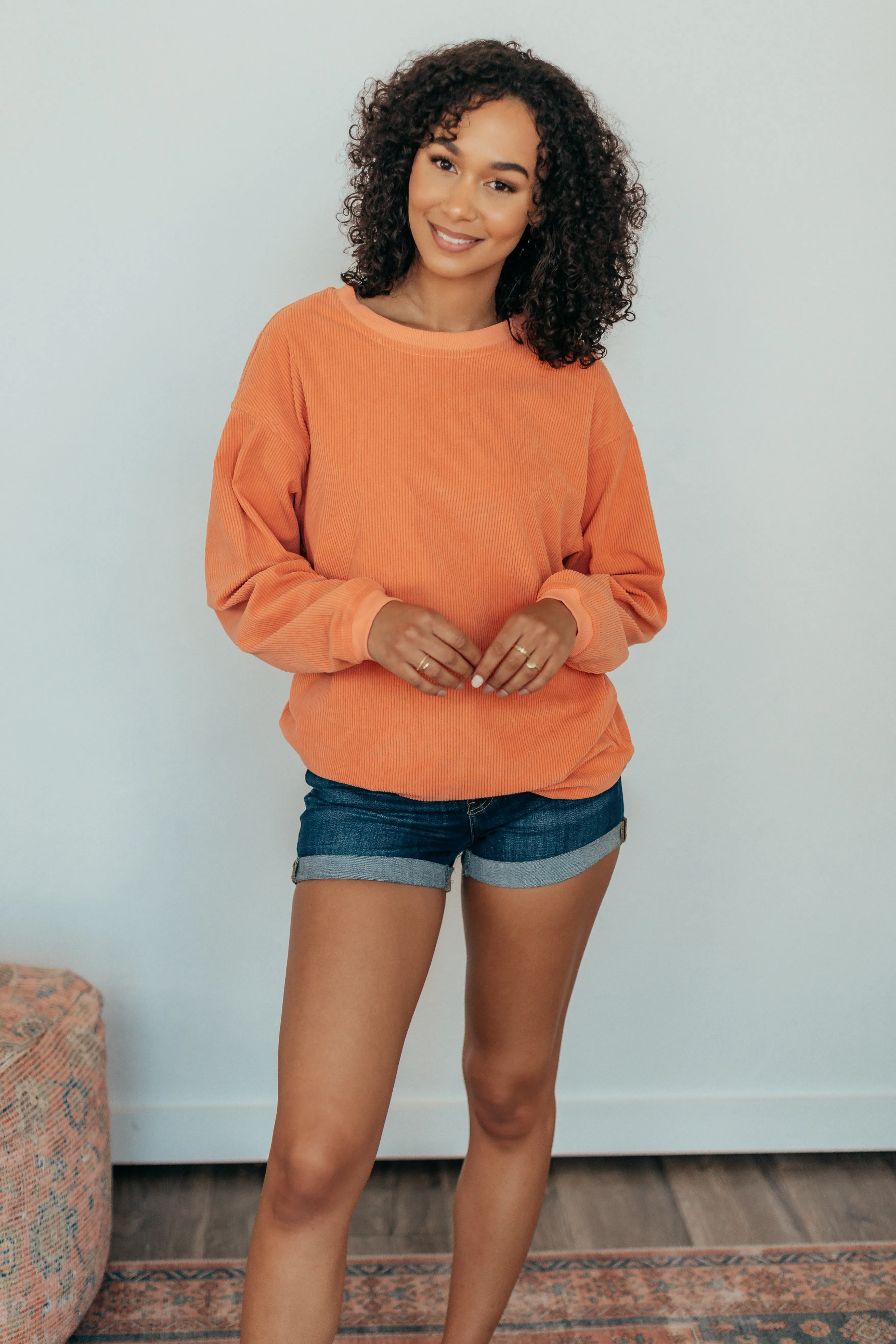 Ribbed Corded Sweatshirt Available in 6 Colors