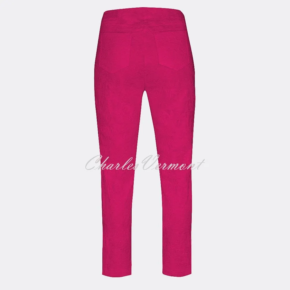 Robell Bella 09 Pink Leaf Jacquard Cropped Trouser - Item number 51560-54401-43