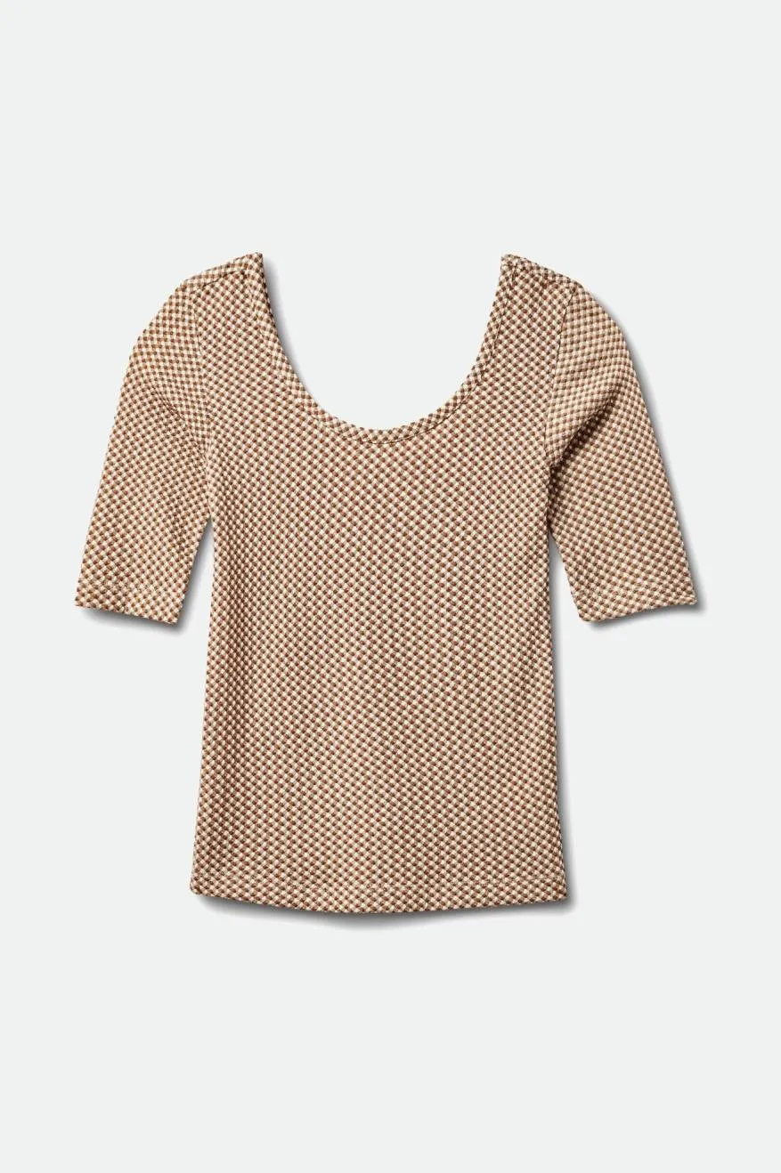 Roma Scoop Neck Half Sleeve Knit - Dark Earth