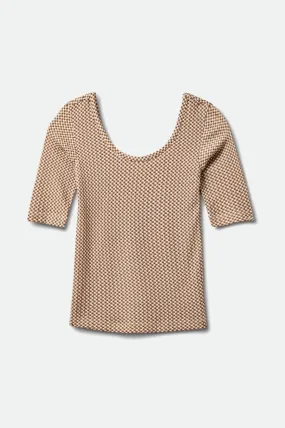 Roma Scoop Neck Half Sleeve Knit - Dark Earth