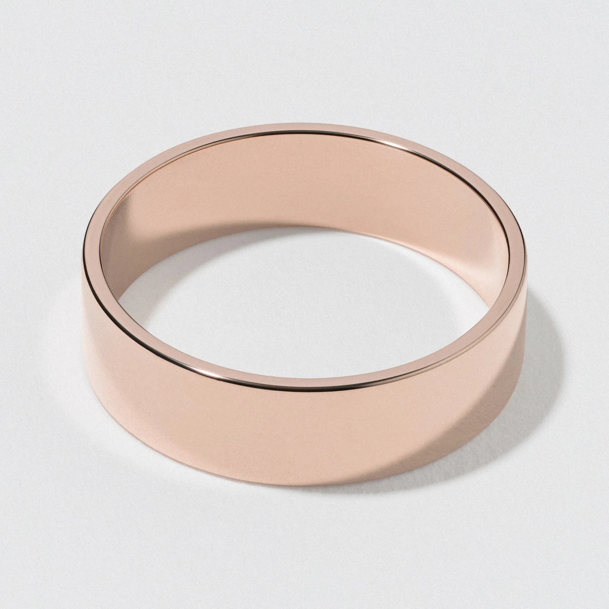 Polished 6mm Rose Gold Flat Wedding Band