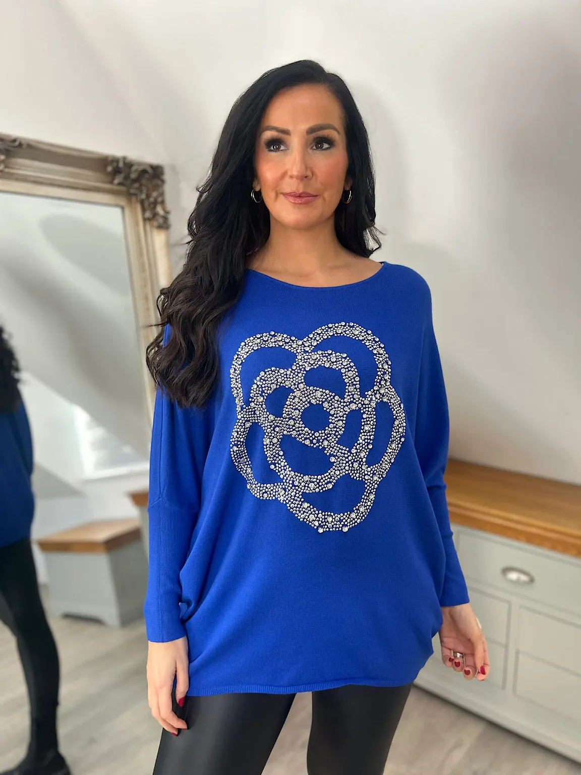 Royal Blue Flower Knit Sophie