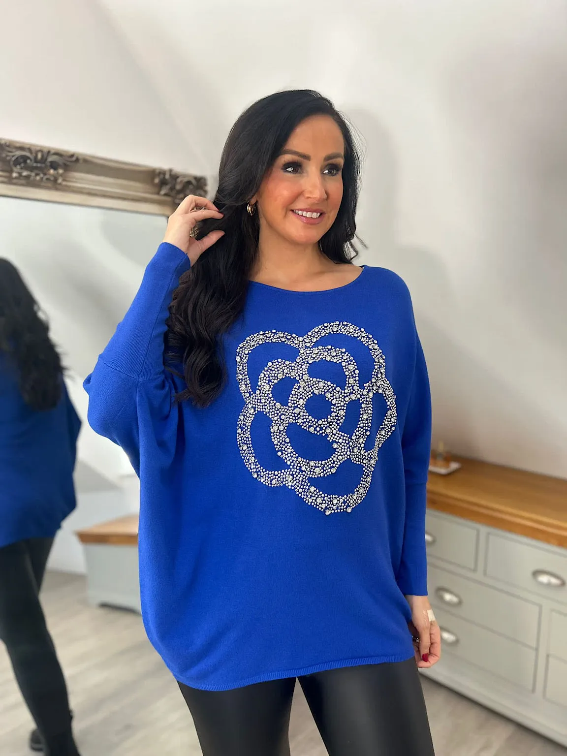 Royal Blue Flower Knit Sophie