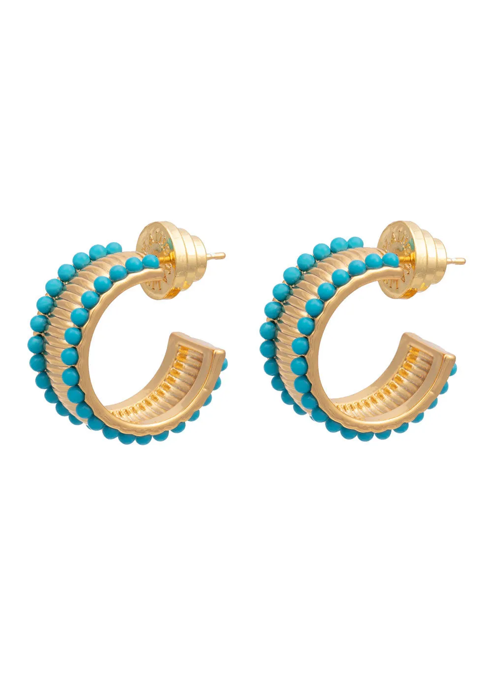 Sacs of Ashbourne   Talis Chains Manhattan Flat Hoops Turquoise