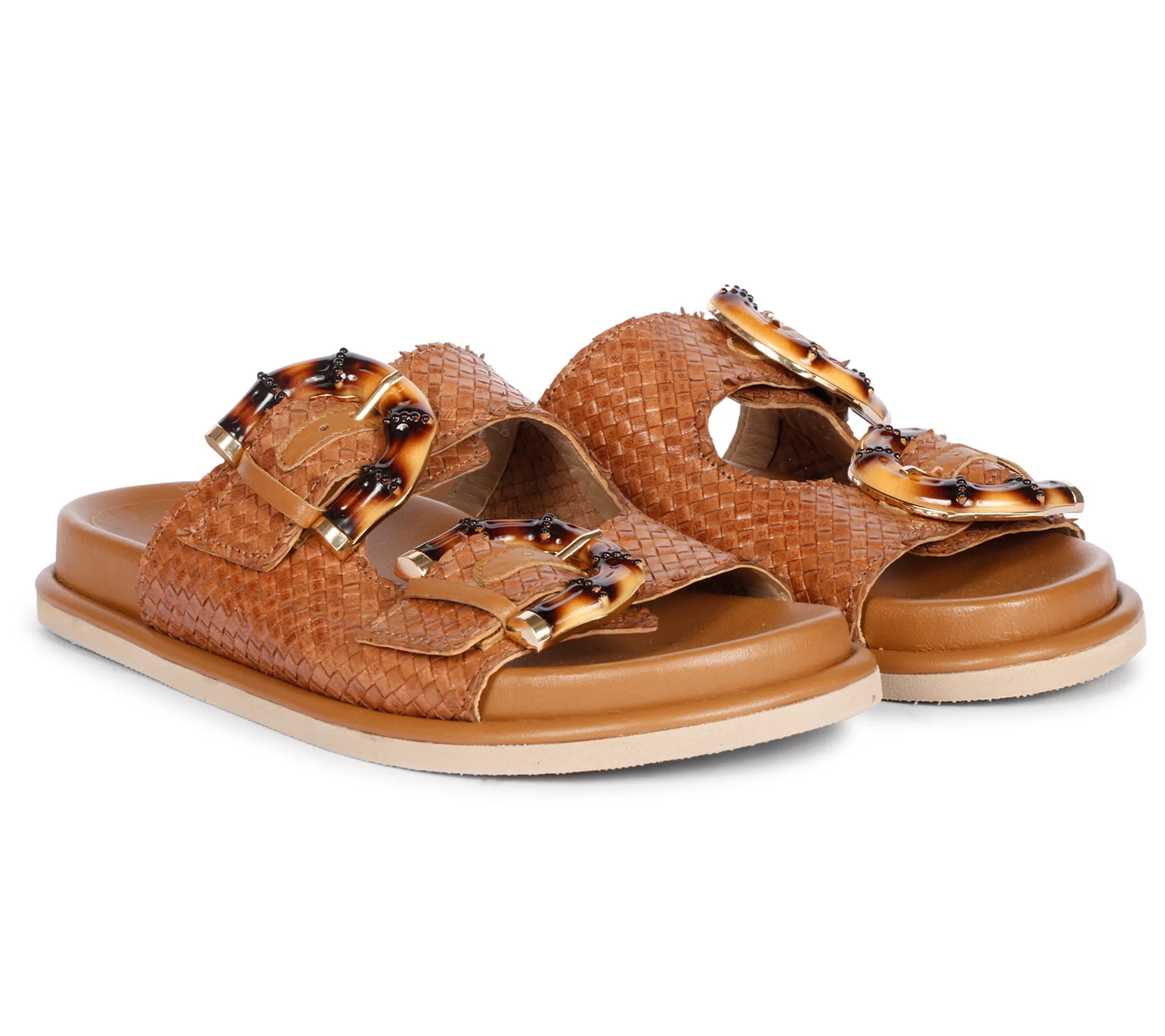 Saint G  Leather Flat Sandals - Venice