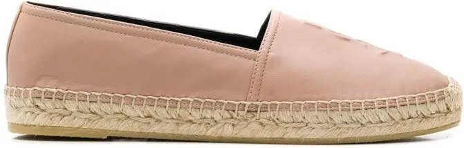 Saint Laurent Cassandre-embossed espadrilles Neutrals