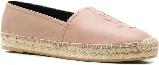 Saint Laurent Cassandre-embossed espadrilles Neutrals