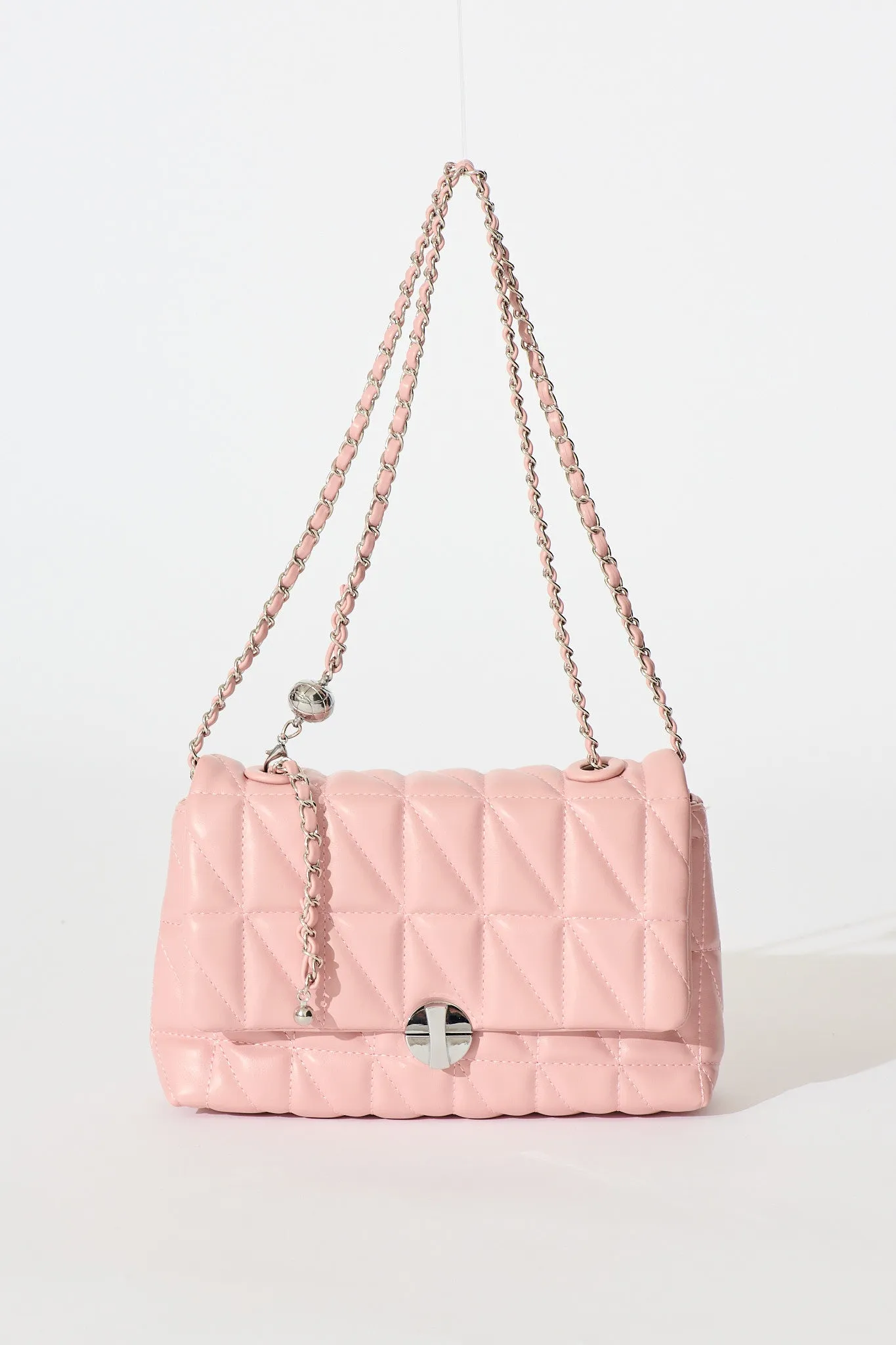 Sammy Quilted Crossbody Bag In Pink